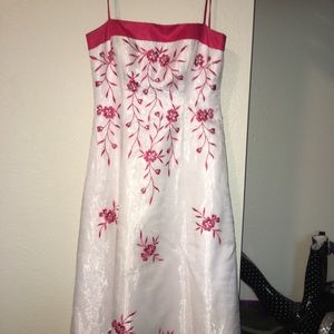 Pink Flowery Bridesmaid Dress